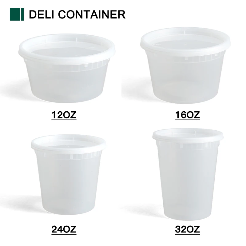 Wholesale Bpa-free Plastic Deli Food Storage Containers Disposable Leakproof Round Microwave Noodle Container