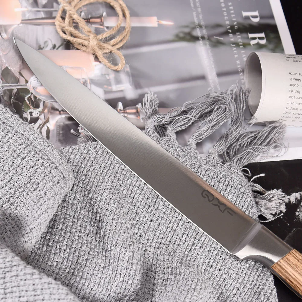 Hot Selling Steel Kitchen Knife New Design Cleaver Knife Carving Knife with Zebra Wood Handle