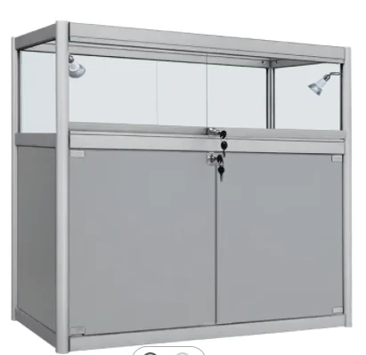 Wholesale retail store glass cabinet shelves racks display with lights cosmetic display cabinets jewelry glasses racks shoe boxe