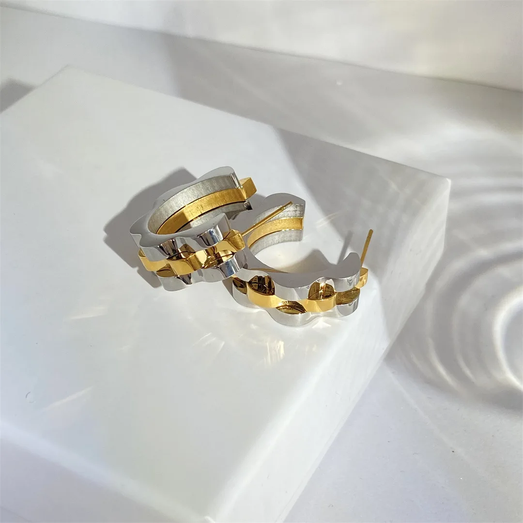 Stainless Ear rings Women Gold Earring Trendy Designs Popular Brands Wholesale Designer Inspired Earrings