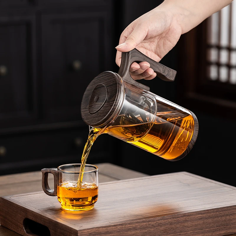 Elegant cup brewing teapot tea separation household tea brewing artifact magnetic suction tea brewing artifact glass filter