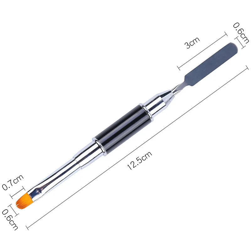 NAB015 double Head Nail Art painting Brush Acrylic UV GeL Extension Drawing design Pen with Spatula Stick All for Manicures