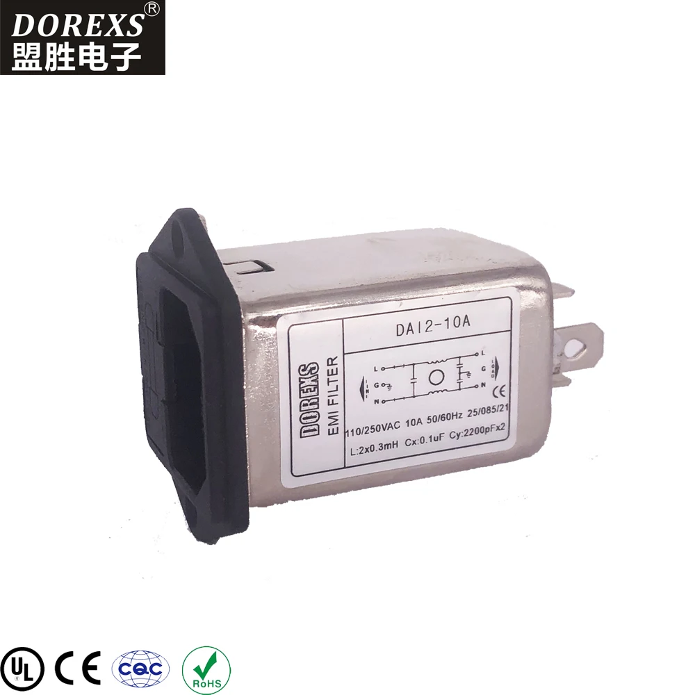  Фильтр IEC Socket с одним или двумя предохранителями фильтр EMI профессиональный производитель лучшее