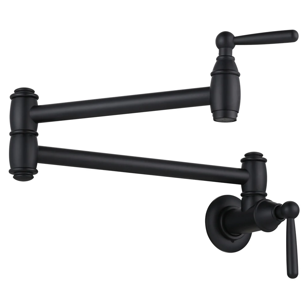 Copper Wall Mount Kitchen Sink Faucet Folding Stretchable Pot Filler Faucet for Stove Sink