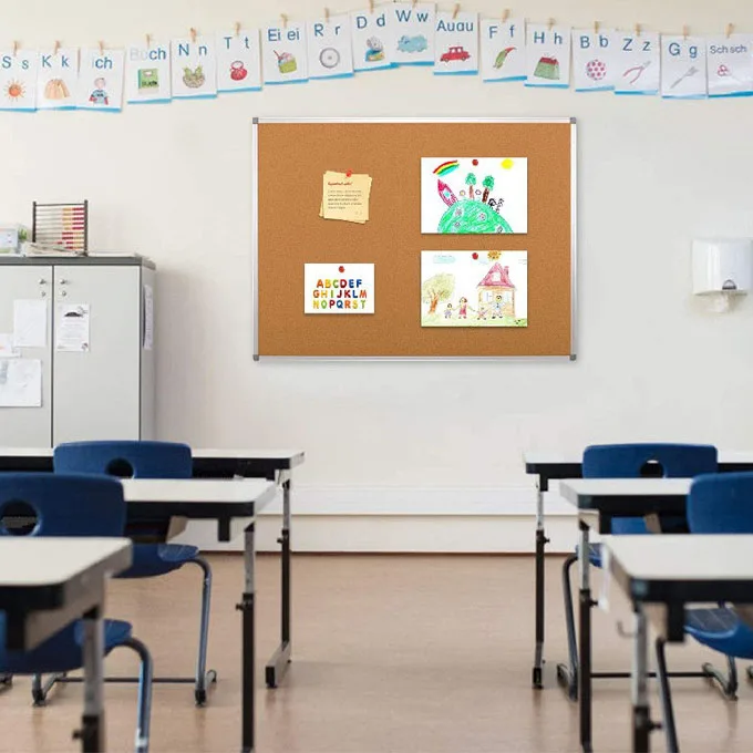 Support Customized Size Simple Assembly Pin Cork Board Sheets Bulletin Board