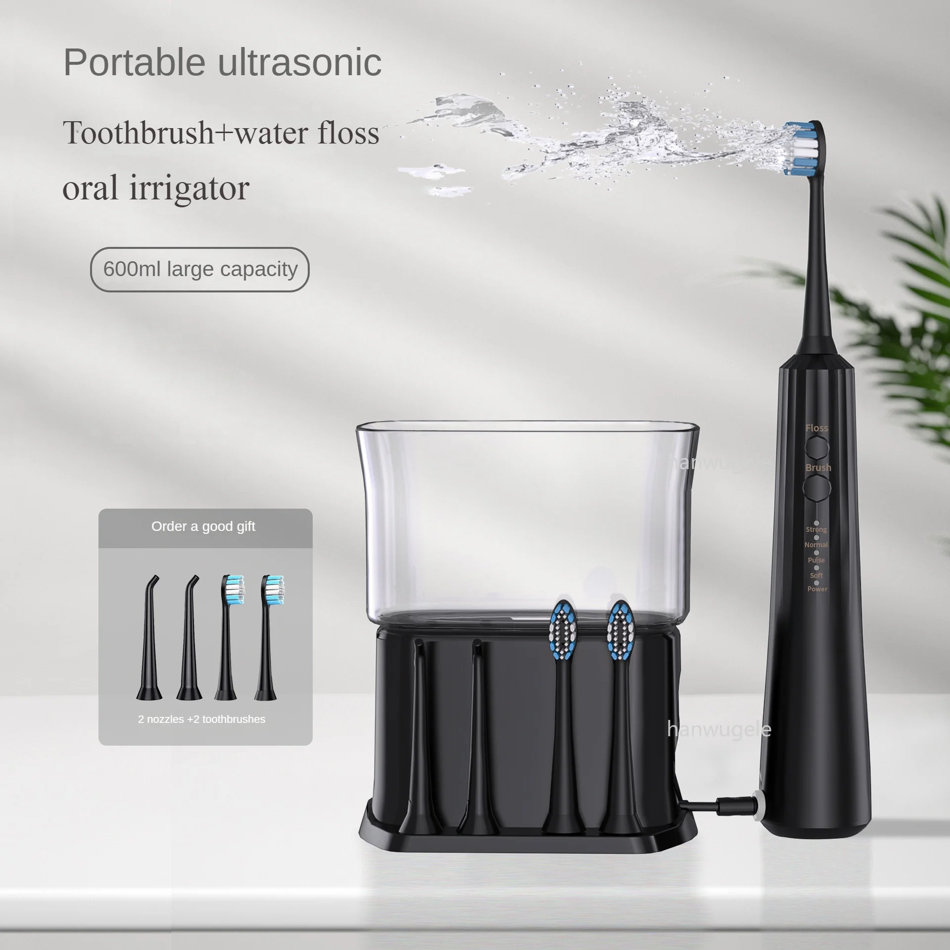 Wireless 2 in 1 Electric Toothbrush Water Flosser and Toothbrush Combo with Water Denta Flosser Oral Irrigator for Teeth Clean