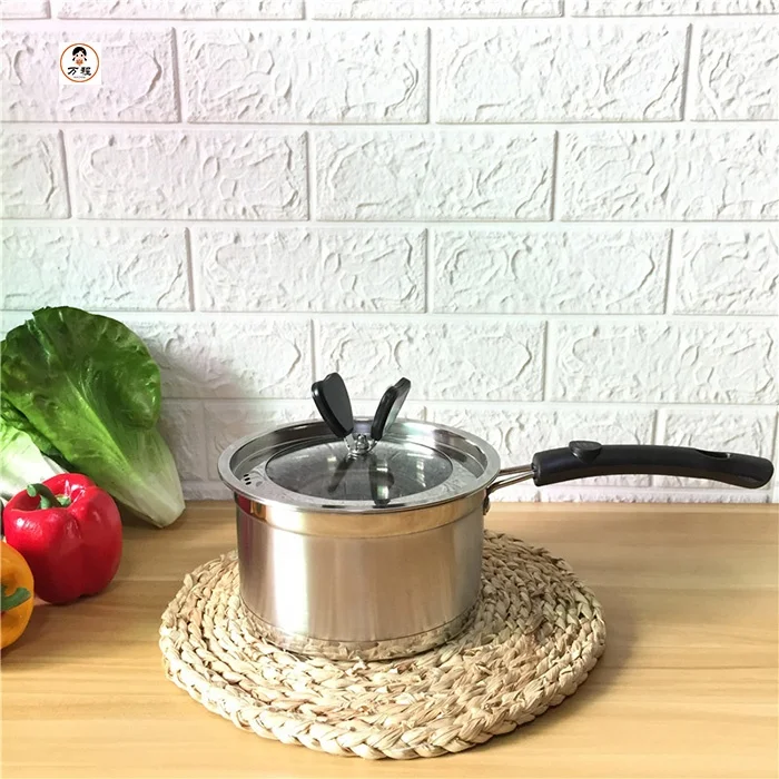 European 3 Pieces Cooking Pot Set Stainless Steel Non magnetic Milk Pot Soup Pot Frying Pan