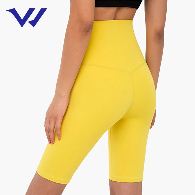 
 Новые стильные компрессионные неоновые женские шорты для йоги, велосипеда, тренажерного зала, йоги с завышенной талией  