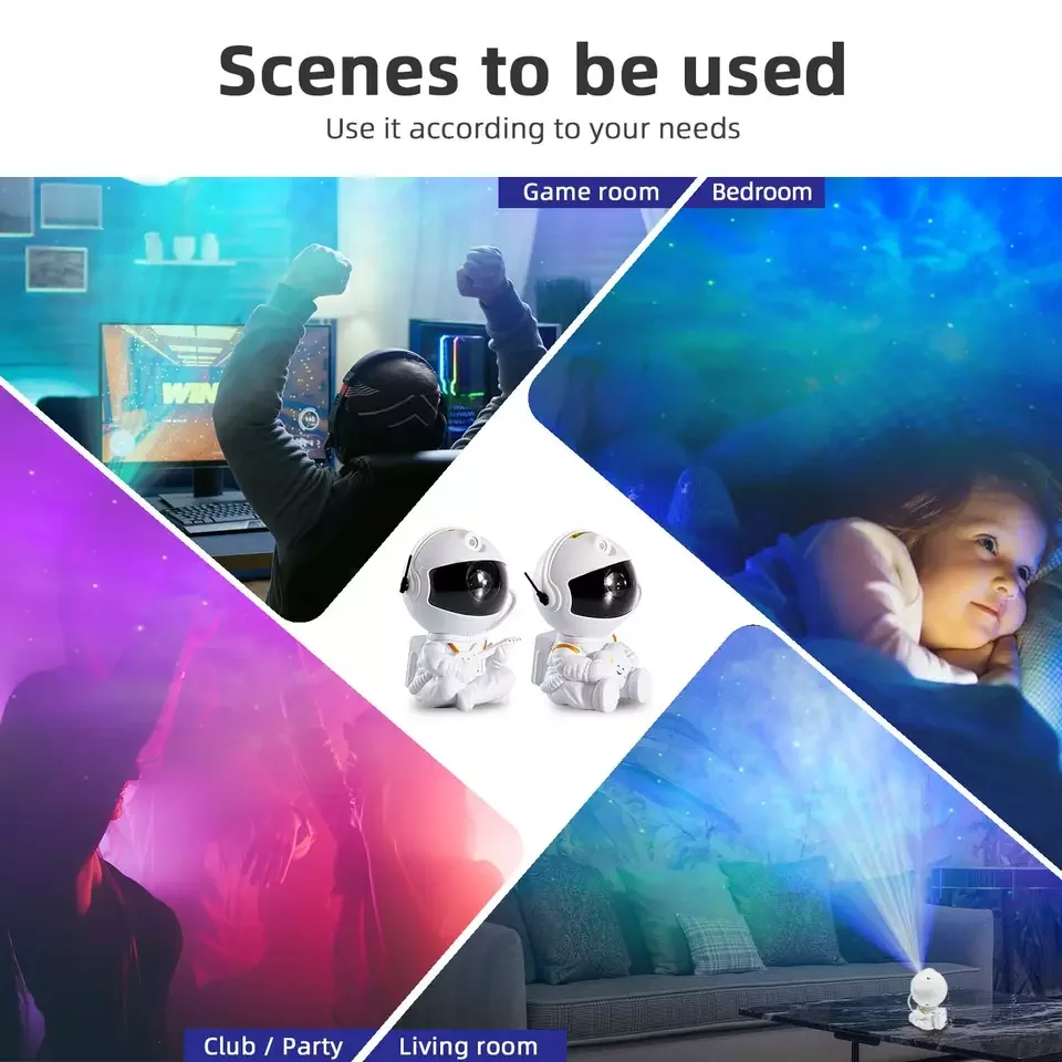 Smart Bedroom Aurora Colorful Starry Light Astronaut Star Light Projector Living Room Night