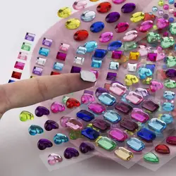 multi color self adhesive craft crystals gems flat back acrylic resin jewel