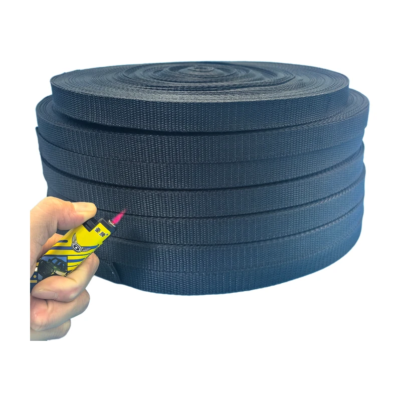 custom 19mm*1mm black Aramid fireproof webbing Kevlars Flame retardant Belt Aramid fiber elastic fire resistant webbing strap
