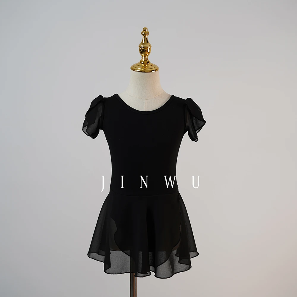 Hot Selling High Quality Low MOQ Black Girls Chiffon Ballet Dress for Training Wear