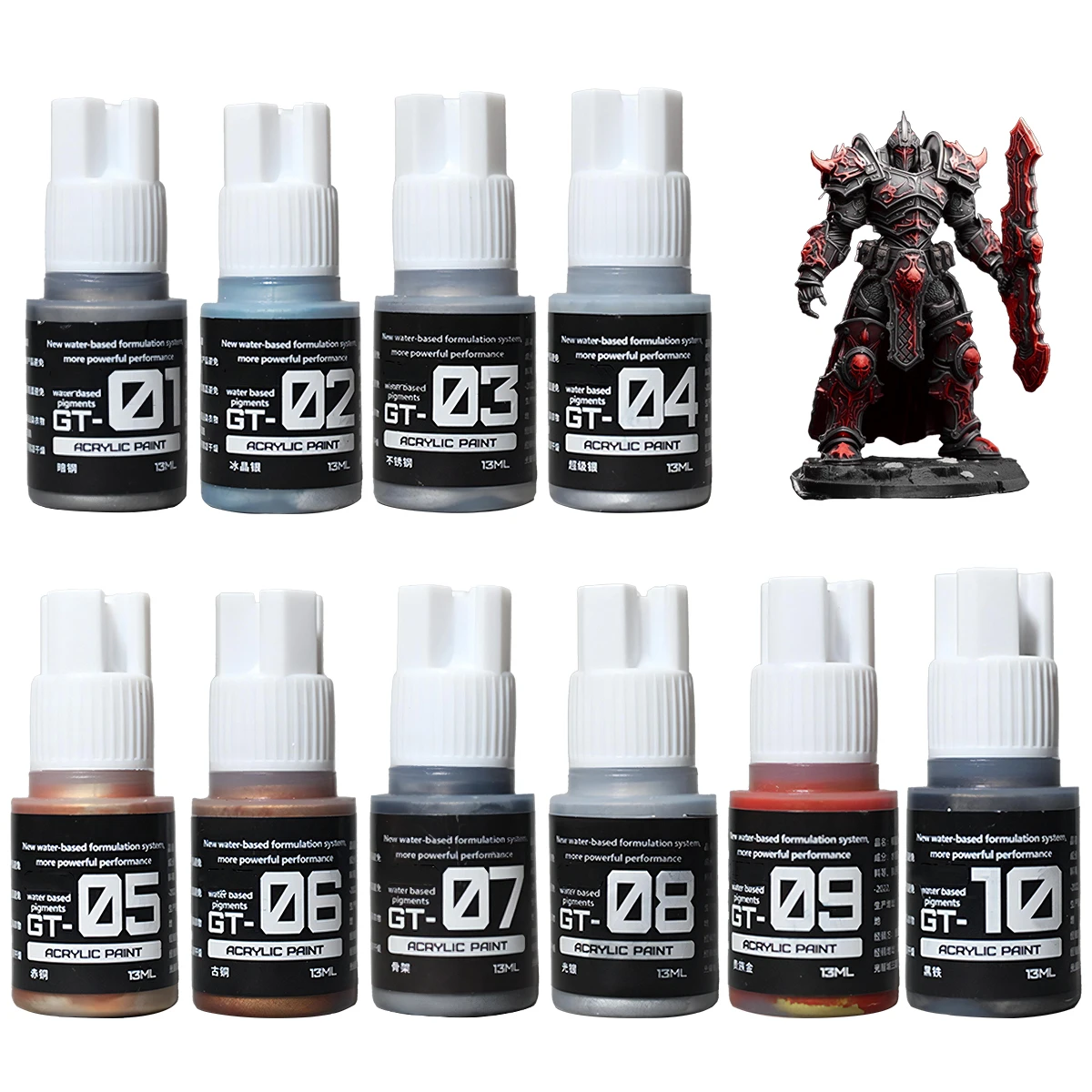 Customized Logo Nontoxic Metallic Miniature Painting Kit Mini Figure Acrylic Paints Hobby Model Paints For Plastic Models