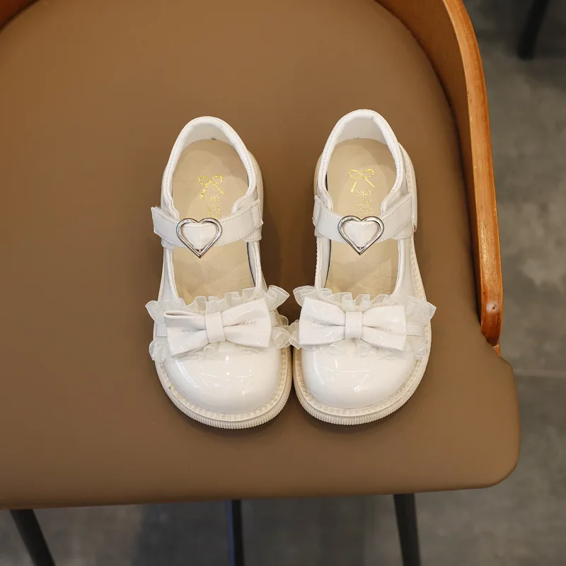 2021 Bowknot Campus Shoes For Girls Wholesale Custom Leather Kids Girl Soft Comfortable Princess Performing