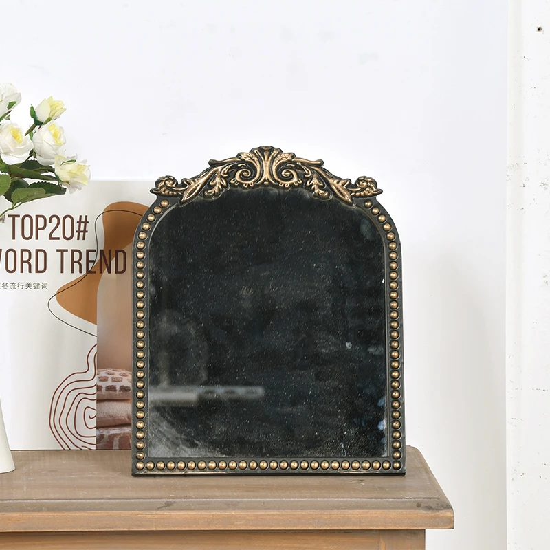 French Luxury Wall Vintage Mirrors For Living Room Gold Mirrors(old) Metal Resin Frame Antique Wall Mirror Decor