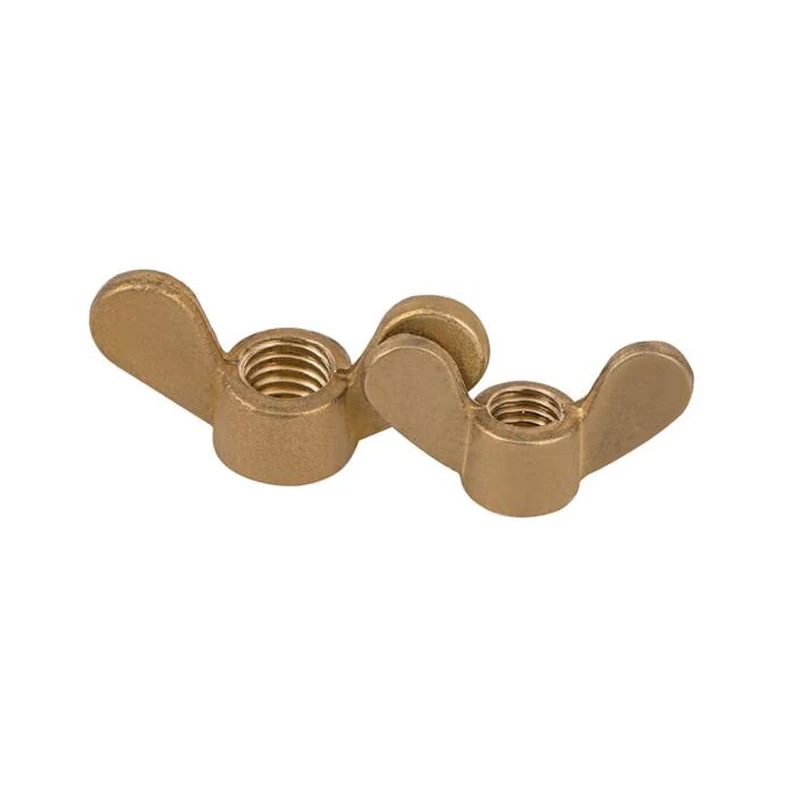 M4 M5 M6 H59 H62 Brass Bronze Copper Alloy Steel Yellow Zinc Plating Edged Wing Square Wing Round Butterfly Wing Nut DIN315