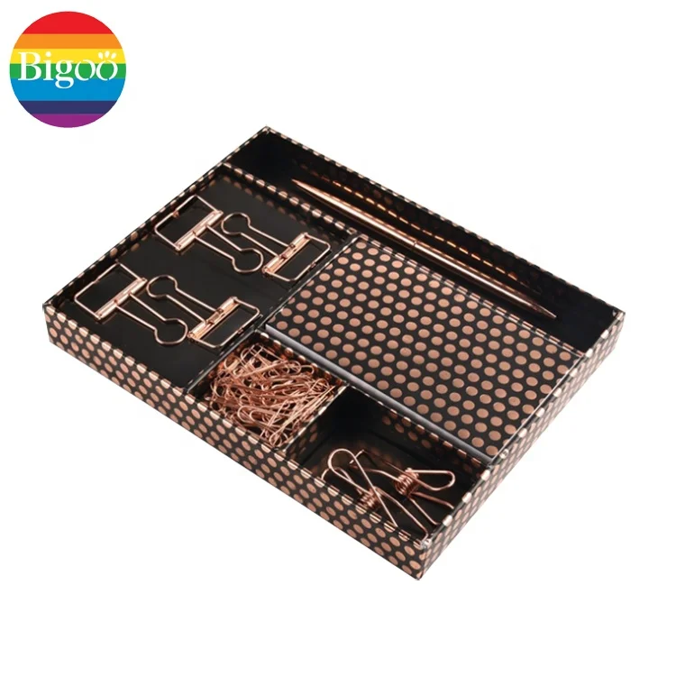 Rose gold office stationery set in gift box for promotional or gift