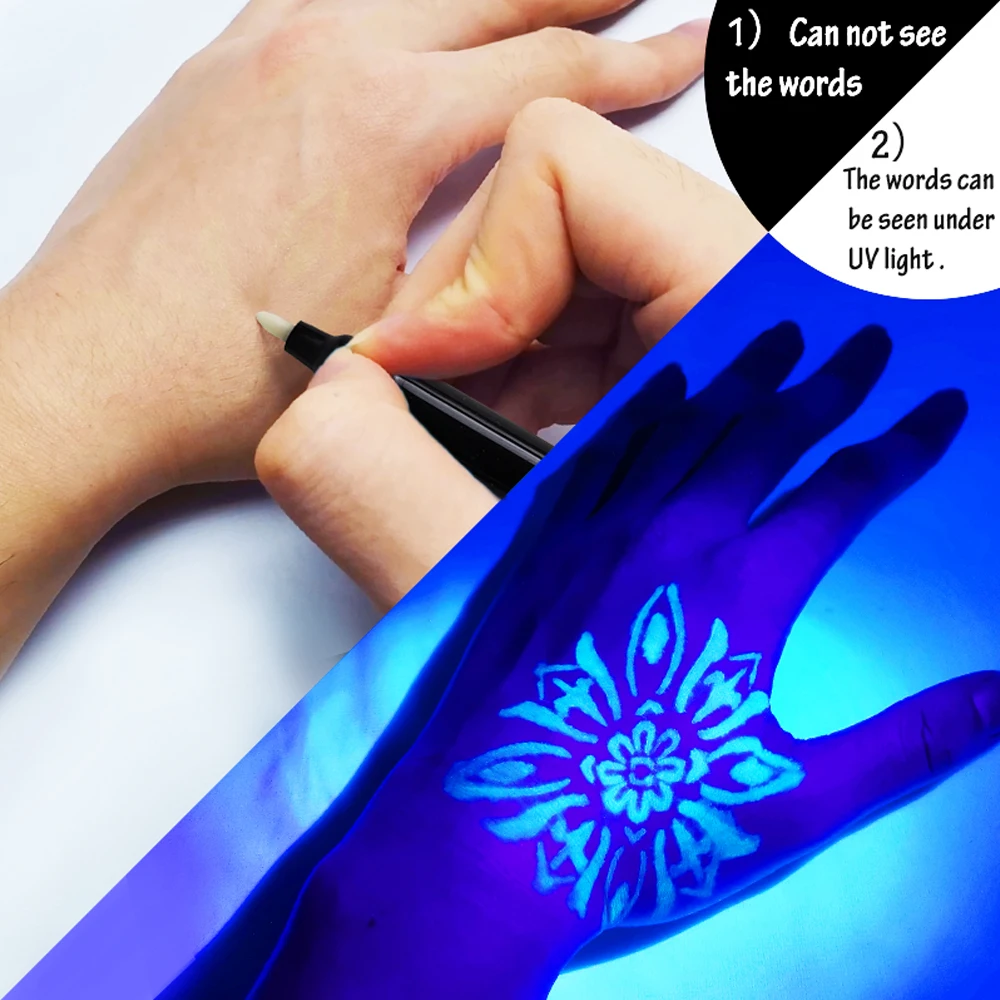 Non-toxic Secret Message Permanent Marker Pens Magic UV Light Pen Invisible Ink Pen