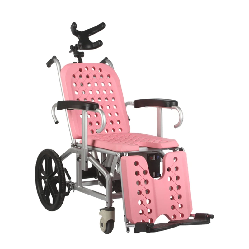 KY701L portable electric bath shower chairs for disabled lie and wash hair bathroom electric shower wheelchair