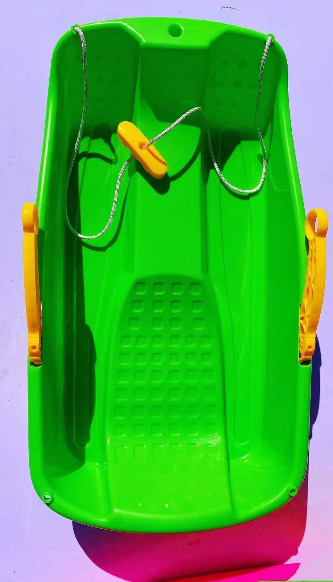 Durable Downhill Snow Sledge Sprinter Toboggan Snow Sled for Boys Girls Adults with Built-in Handles and Pulling Rope