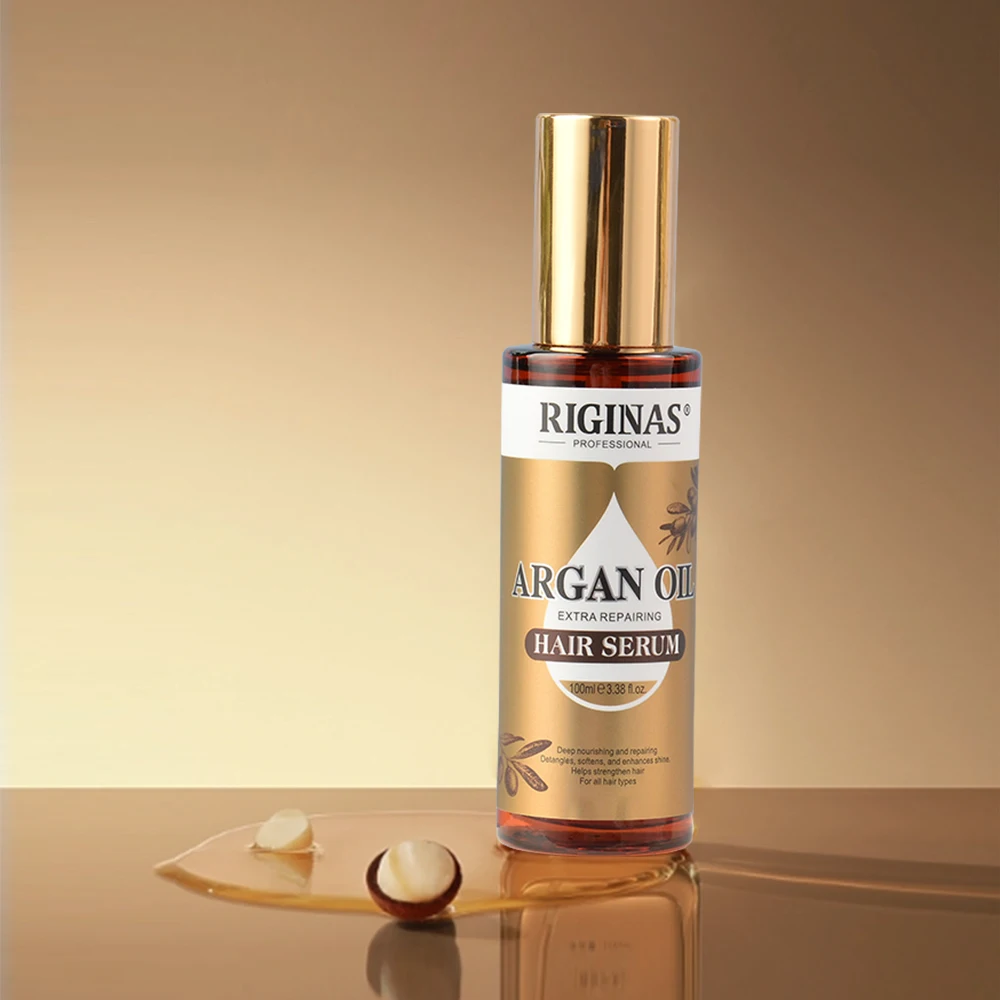 Riginas Private Label Profession Salon Deep Nourishing Organic Argan Oil Repairing Hair Serum