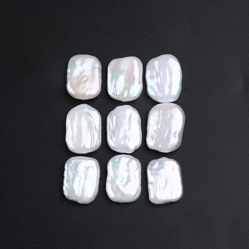 12-19mm three size AAA good quality natural white loose real freshwater square pearl beads