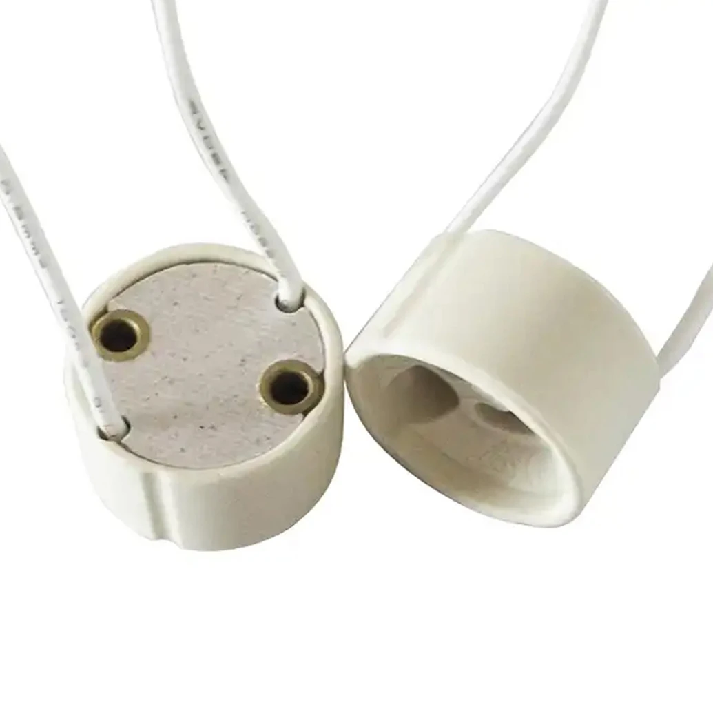 Gu10 Socket Led Spotlight Lamp Holder Lighting Accessories Electrical Screw Lamp Socket Ceramic With Wires 10cm