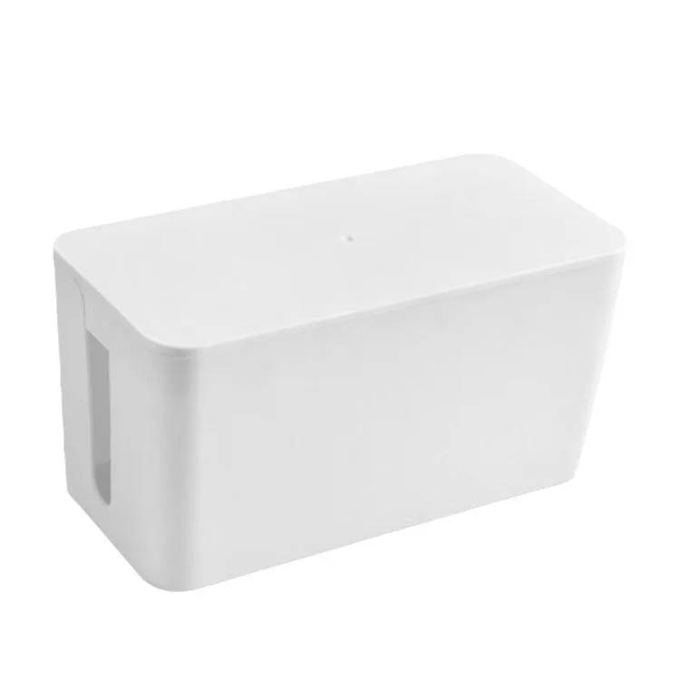 New Arrivals Desktop plastic Data cable storage boxorganizer with lid wire tidying box