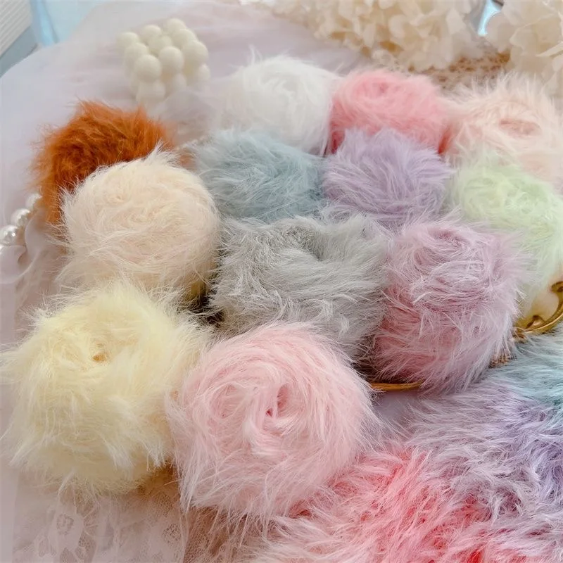 wholesale fancy Crochet yarn for knitting hat and scarf wool 6cm furry 100% nylon feather yarn mink hair yarn