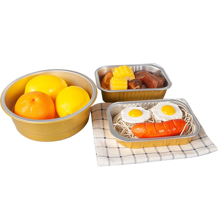 Work Home Packing Fast Food Disposable Foil Container Aluminum Foil Container