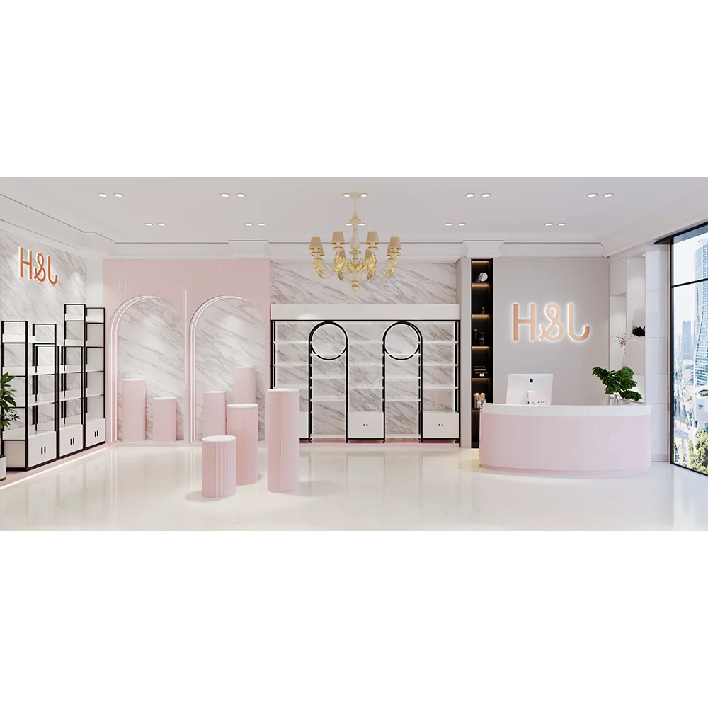 Free standing Cosmetics Display Rack Beauty Salon Product Shelf Cabinet Wholesale Make Up Beauty Product Display Cabinets
