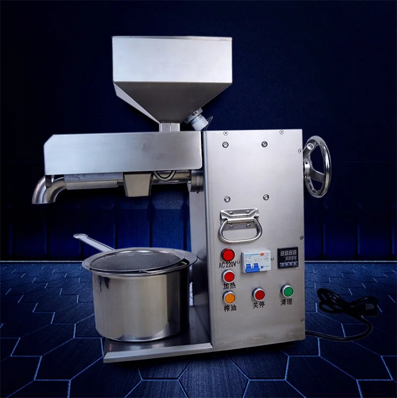 Stainless Steel Oil Press 220V Automatic Olive Peanut Edible Oil Extractor Squeezer Easy Operation Commercial Use