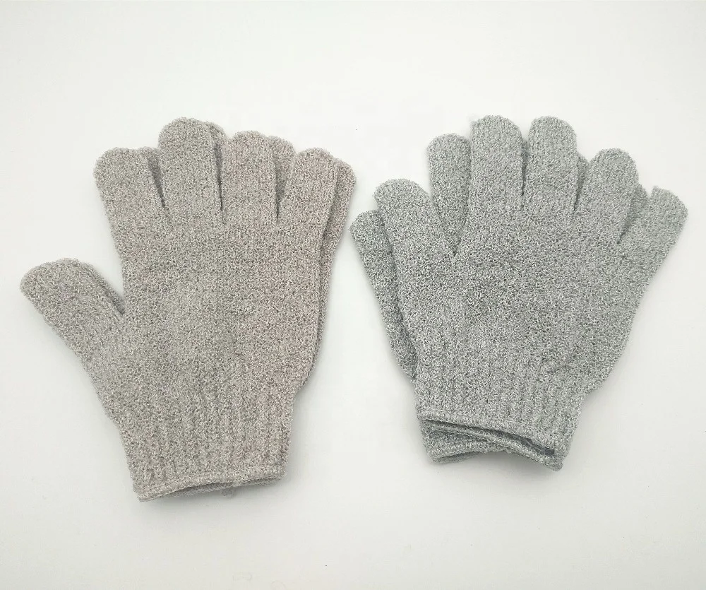 Wholesale Logo Custom Dual Side Exfoliating Bath Nylon Viscose Glove Massage Dead Skin