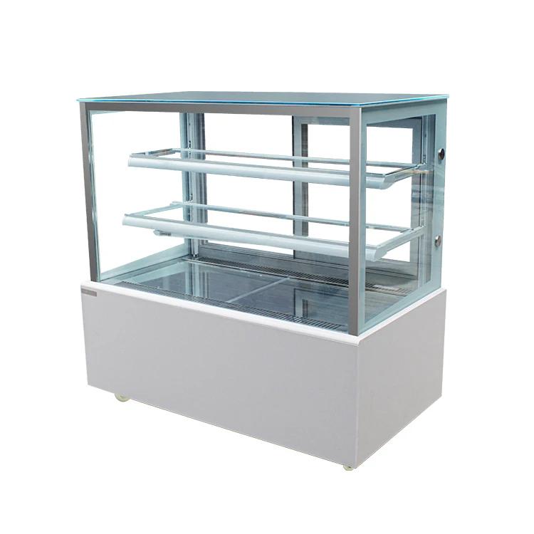 Factory Direct Sale Commercial Table Top Frost-free Refrigerated Two-Layer Glasses display showcase for bakery Cake Air Cooling