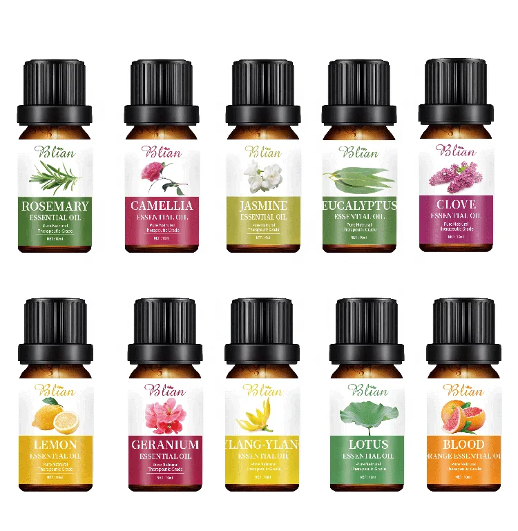 Private Label Essential free  oils set Pure Essential Body Oil Gift Set body oil in stock for skin care