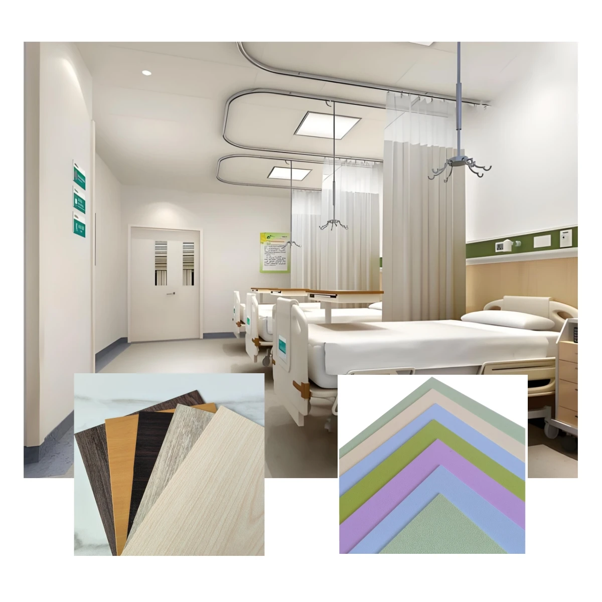 Виниловая настенная панель для внутренней отделки стен больницы