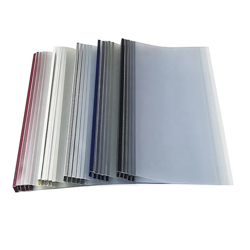 SAITAO Manufacturer 100 Pcs Office Supplies File Folders A4 Transparent Matte PVC Steel Spine Thermal Binding Covers