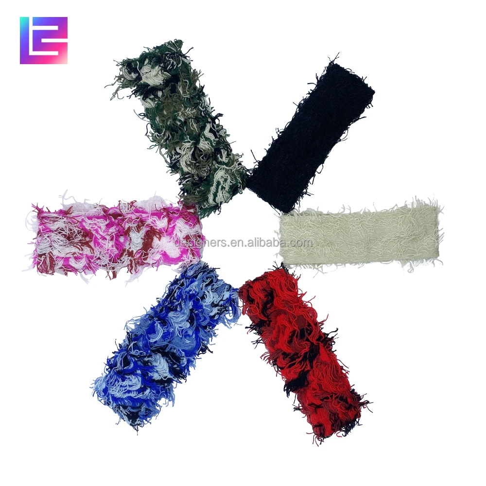 Wholesale crochet Stretchy sports elastic knitted hair bands sweatband yoga grassy distressed designer headbands