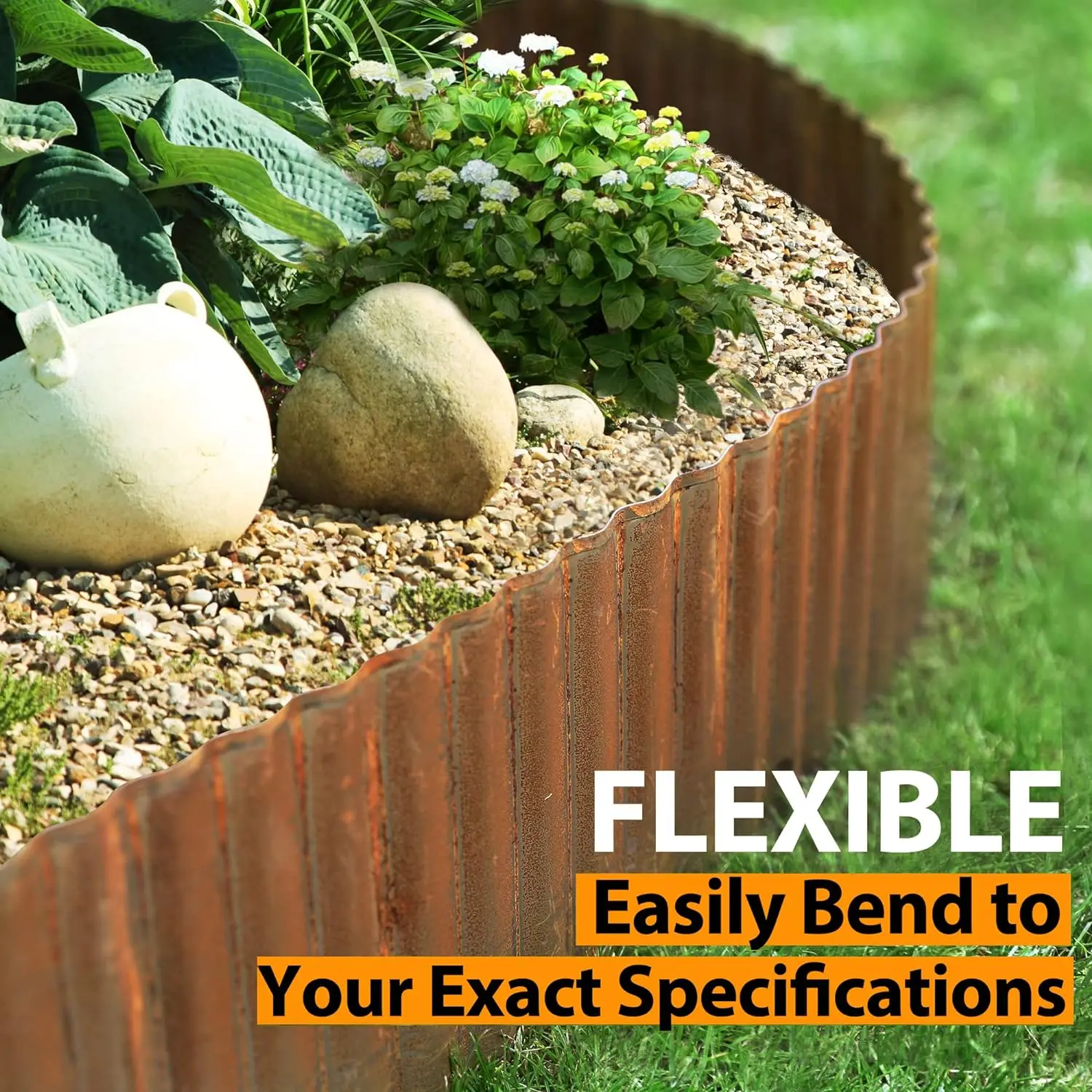 Customized Bendable 6 Meter 20 Meters Protection Corten Steel Tape Lawn Edge Garden Lawn Edging Large Roll