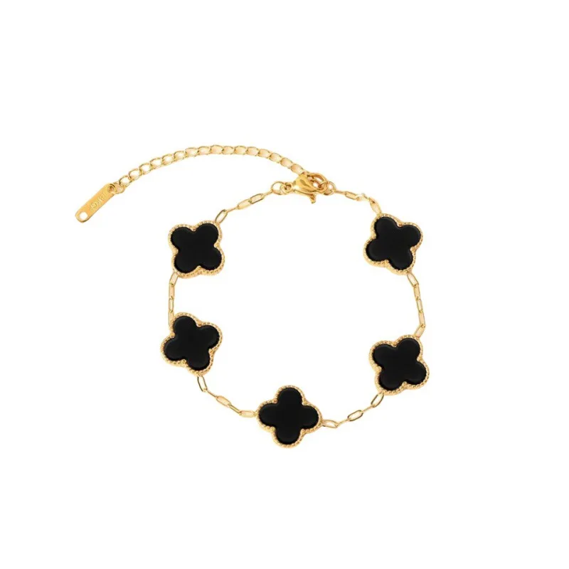 15MM four-leaf clover five-flower bracelet for women 18K gold-plated double-sided bracelet