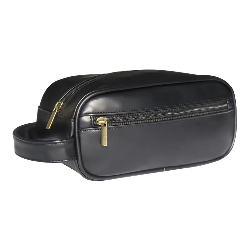 2024 High Quality Faux Leather PU leather Men toilet bag