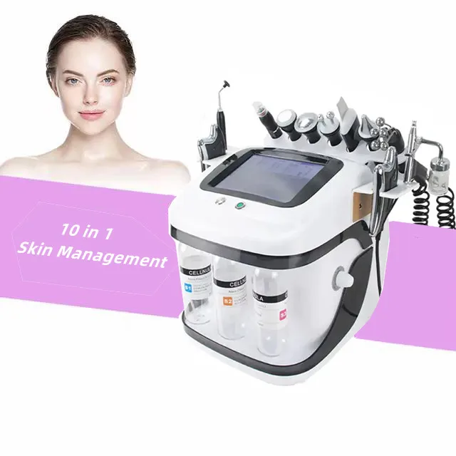 Spa Use 10 In 1 Hydra Dermabrasion Oxygen spray Peel PDT Facial Machine for Skin Care