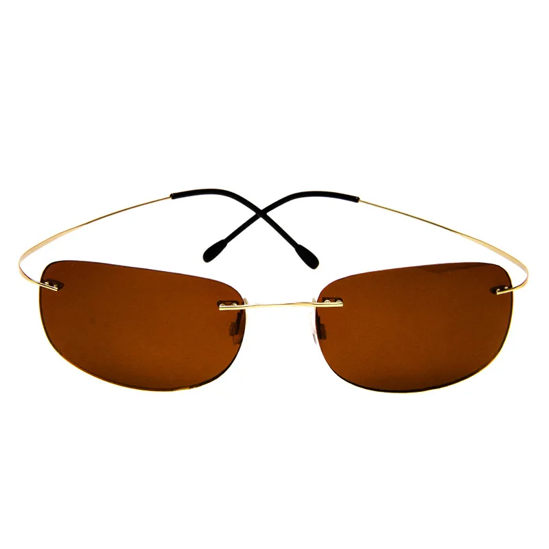 Ultralight Flexible Fashion Vintage Rimless Unisex Polarized Mens Sun Glasses Sunglasses Titanium Frame for Women Men 2020