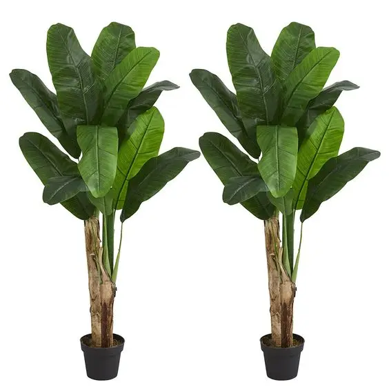 120cm 150cm Artificial Plants Fake Leaves Greenery Shrubs Tropical Leaves Banana Tree for Indoor Outside Wedding Decor