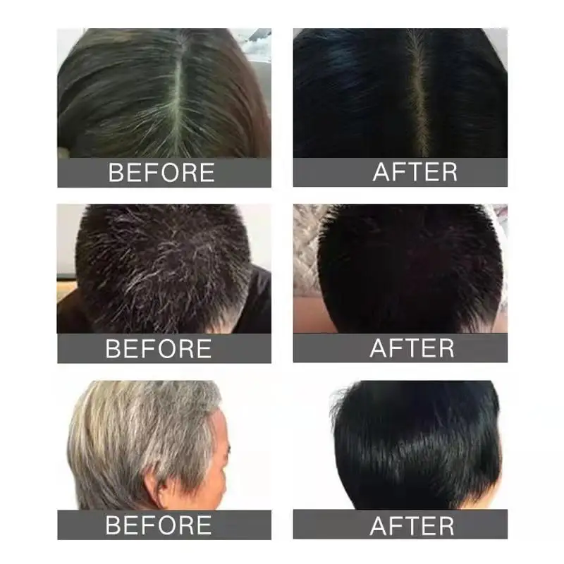 Hot Sale 5 Mins Instant Fast Dye Black Hair Color Shampoo Herbal 25ml Sachet Ammonia Free Dye Hair Cream Shampoo For Women Men