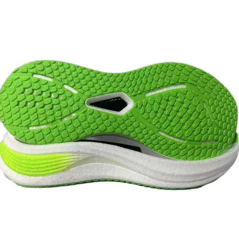 Diamond Sport ETPU running sneaker sole wear-resistant anti slip rubber patched soles with carbon fiber plate