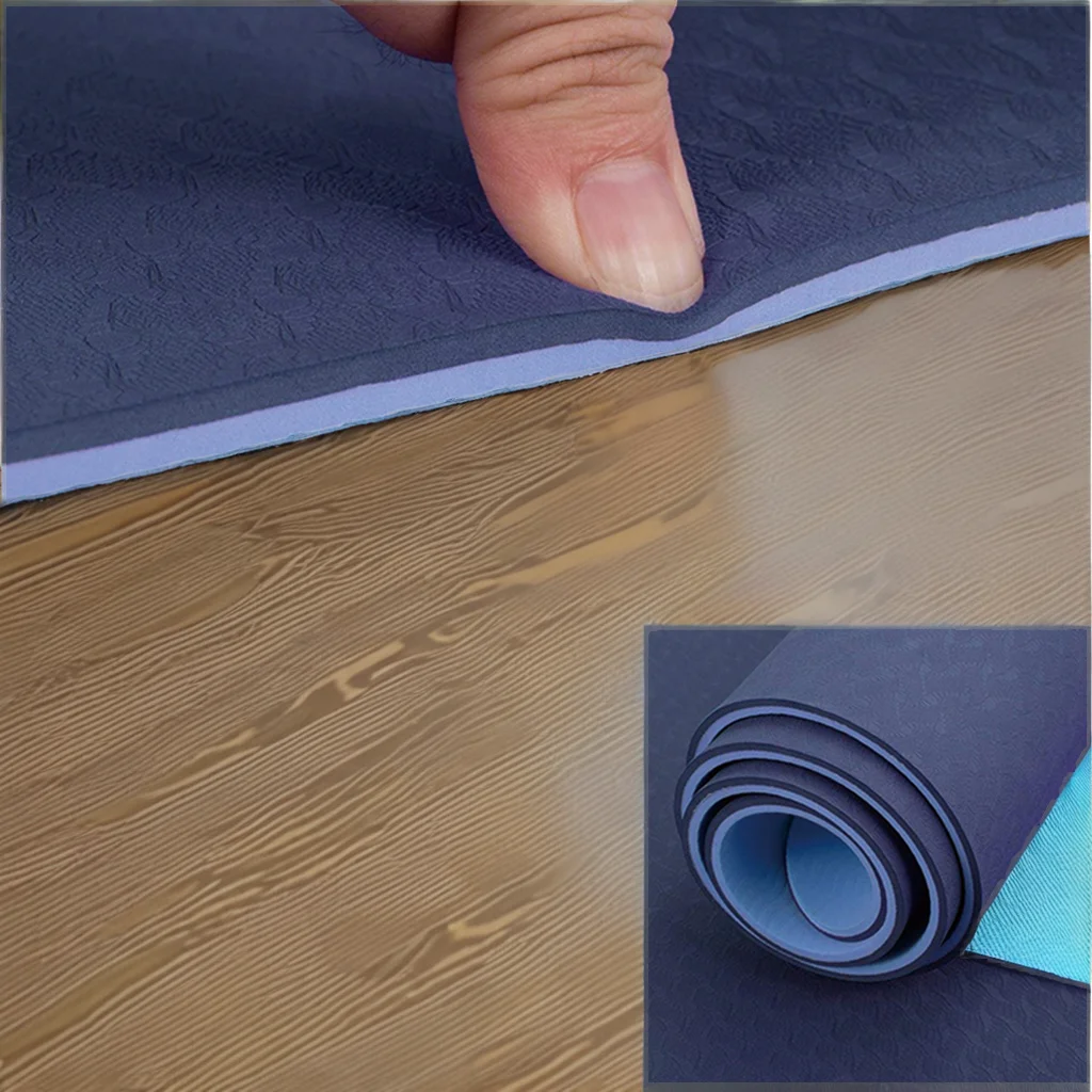 Eco Friendly 6mm Thick TPE Double Layer Yoga Mat Non Slip Fitness Sport Mat