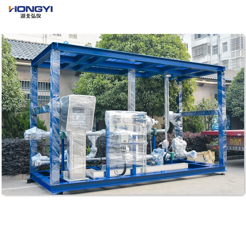 Chemical liquid petroleum skid mounted filling platform solution with loading arm batch controller control valve  ladder