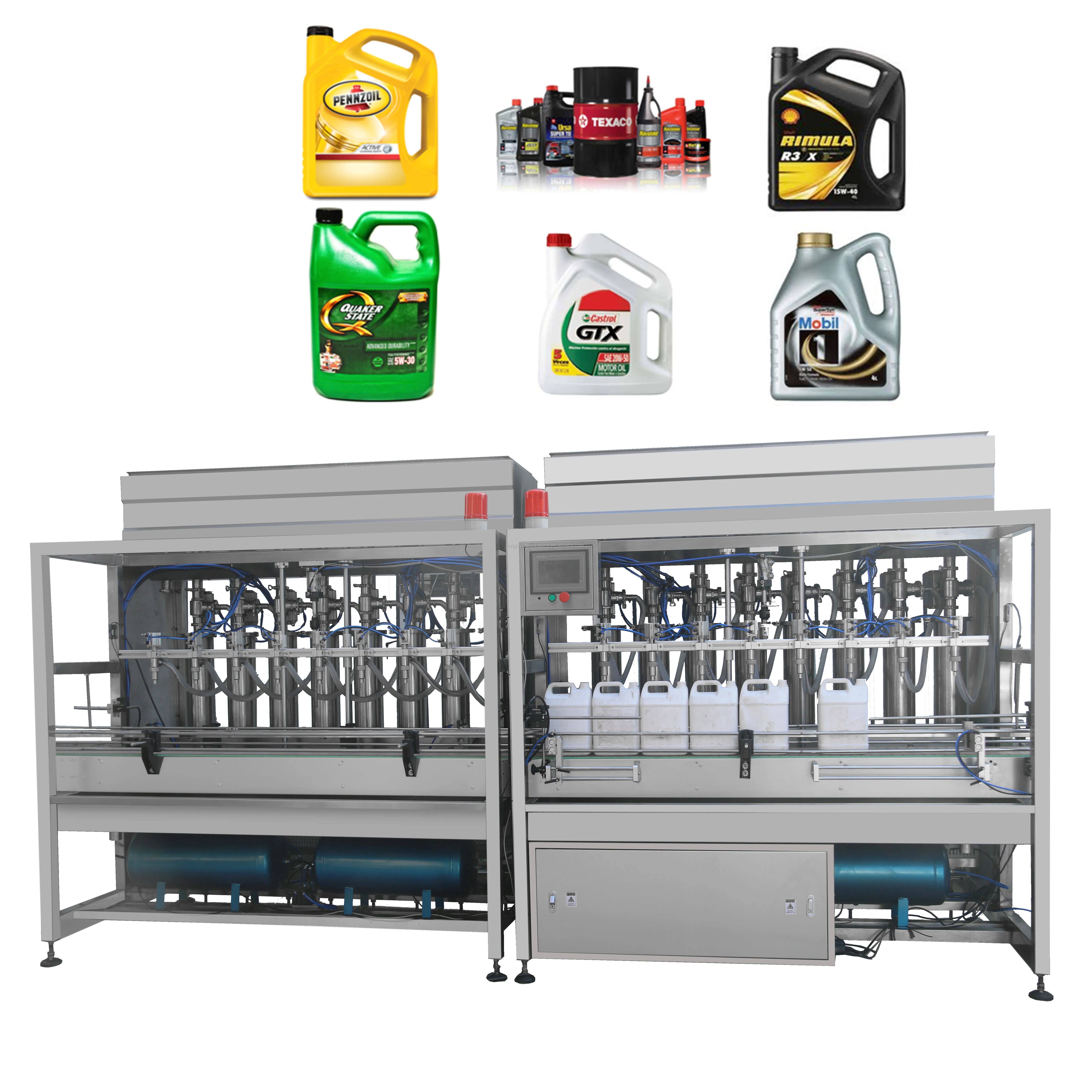 automatic motor oil /engine oil /car oil bottle filling capping and labeling machine with video