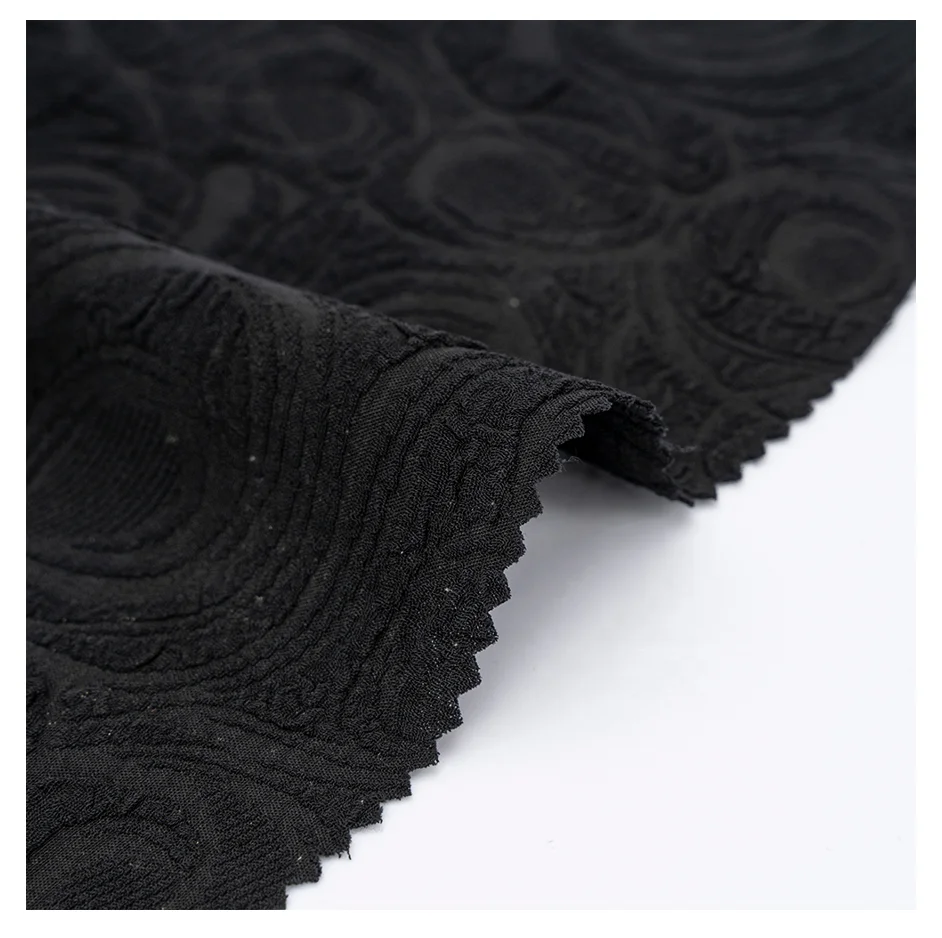 ABAYA FABRIC MANUFACTURER SUPPLY Wholesale Custom 100%Polyester Fukro Jacquard Dubai Dress Fabrics for Abaya Trade